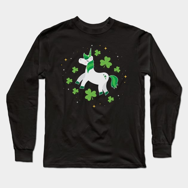 St. Patrick's Day Unicorn Lepricorn Long Sleeve T-Shirt by WAADESIGN